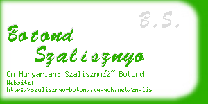 botond szalisznyo business card